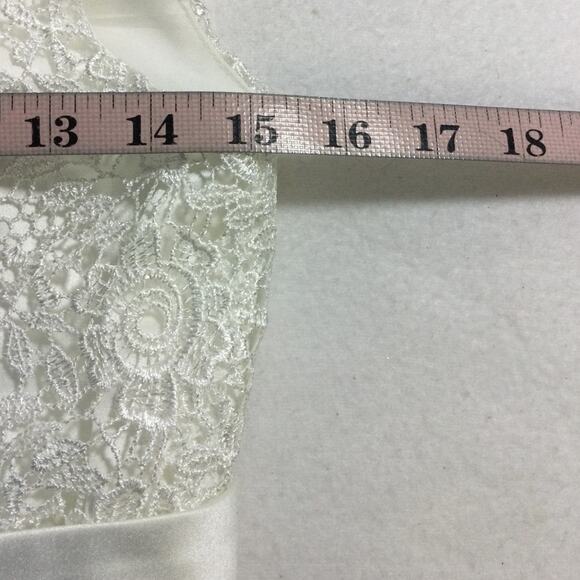 GIRL'S PARTY DRESS SZ 12-13 Y white lace chiffon flower girl long maxi NEW B152 - Picture 4 of 6